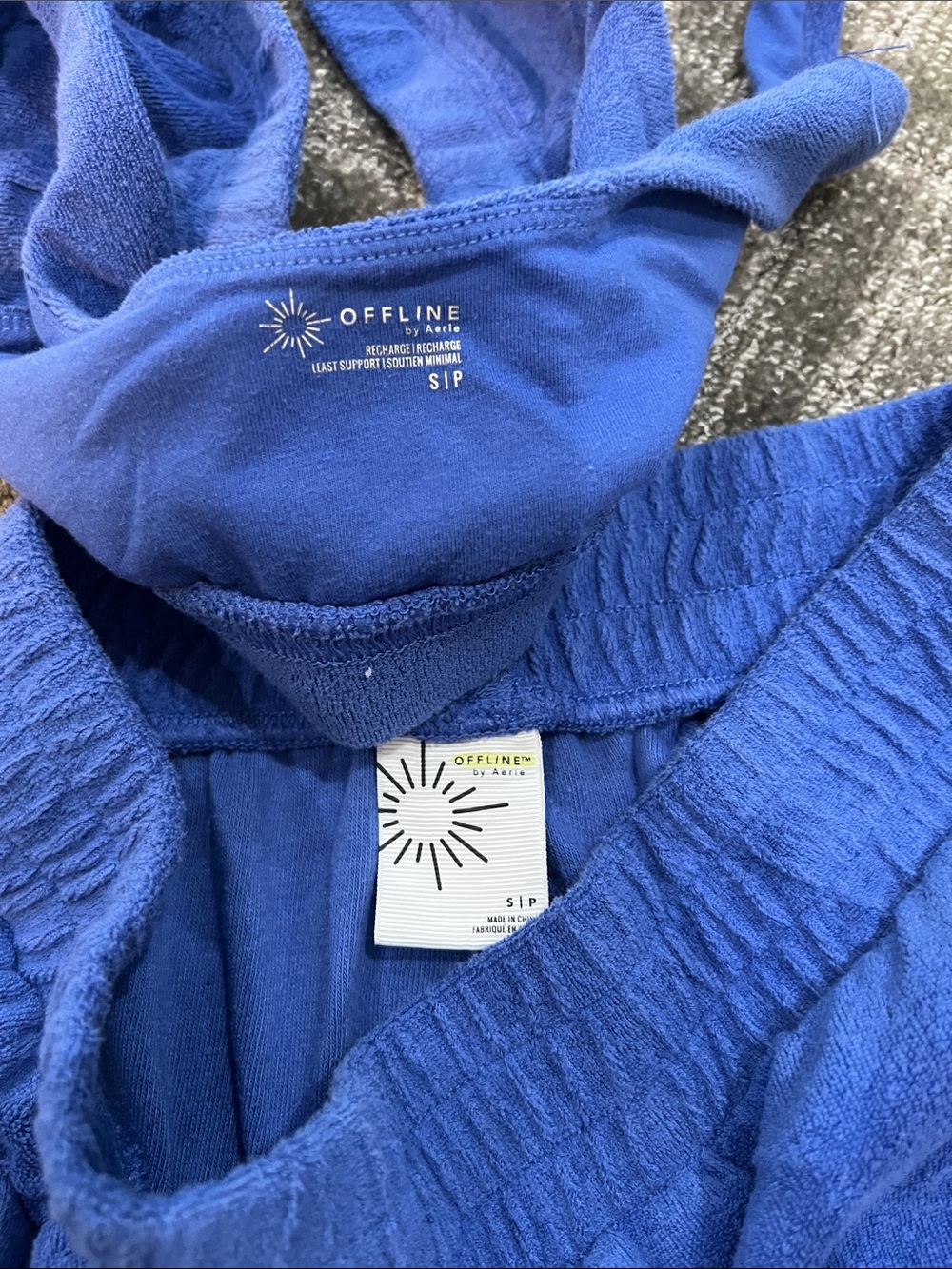 Cozy Terry Bralette & Elastic Waist Shorts Set — Royal Blue - Picture 2 of 3